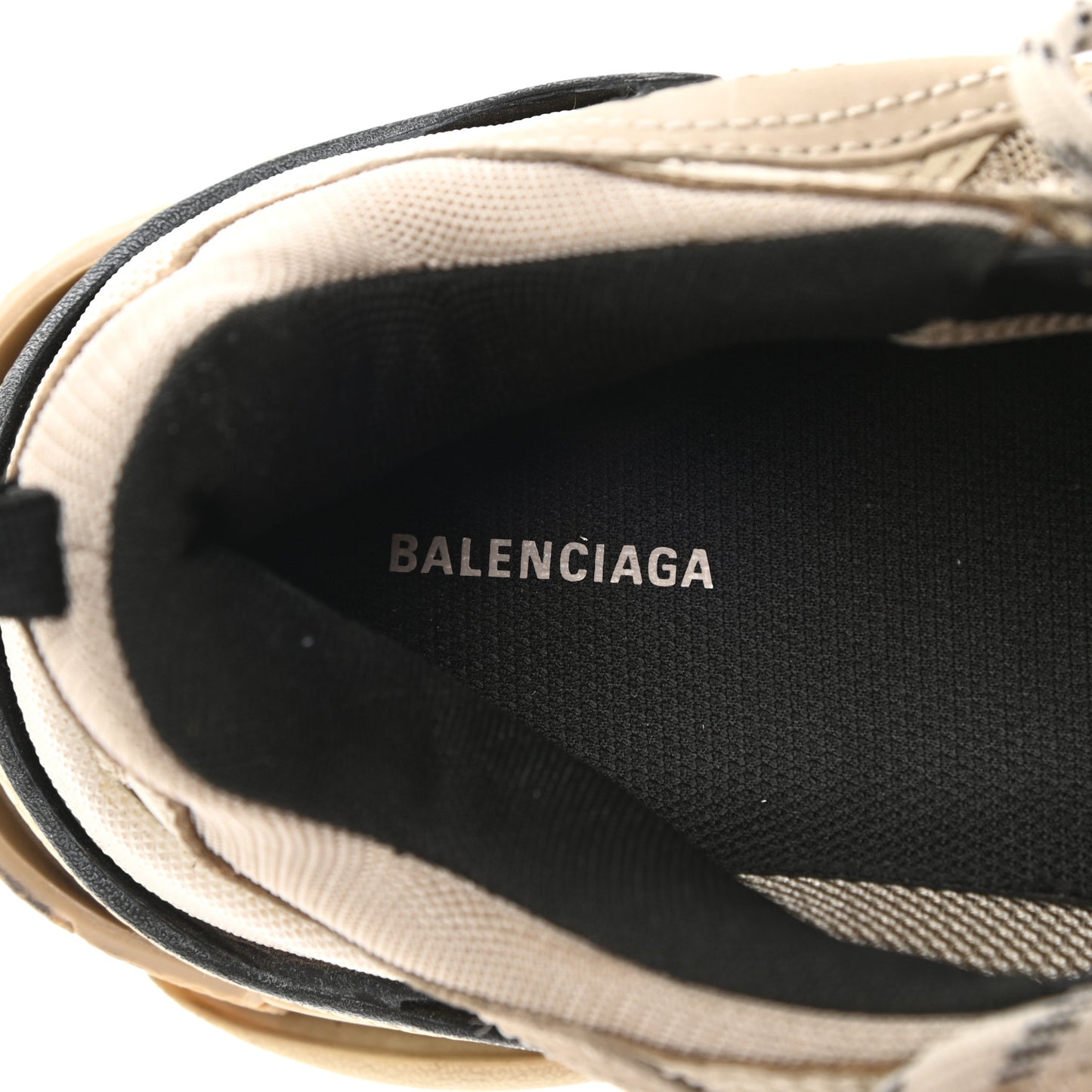 Fabric Mesh Womens Triple S Sneakers 40 Beige Black