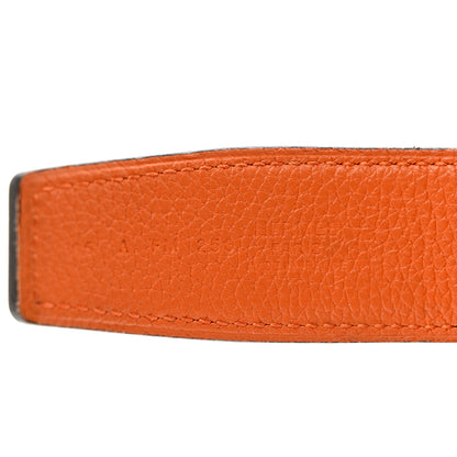 Hermes Swift Togo 32mm Quizz H Belt 85 Black Orange 3 of 5