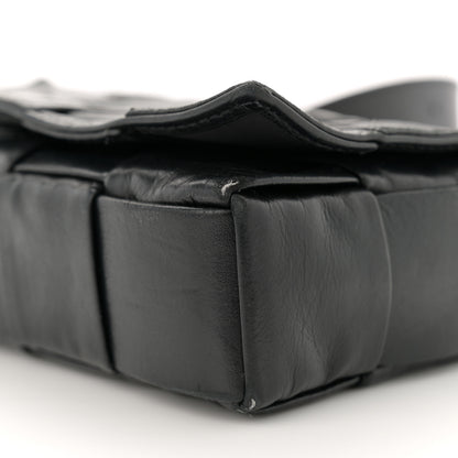 Bottega Veneta Paper Calfskin Maxi Intreccio Small Cassette Crossbody Bag Black 9 of 13