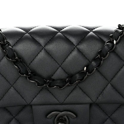 Chanel Lambskin Quilted Mini Rectangular Flap So Black 8 of 10