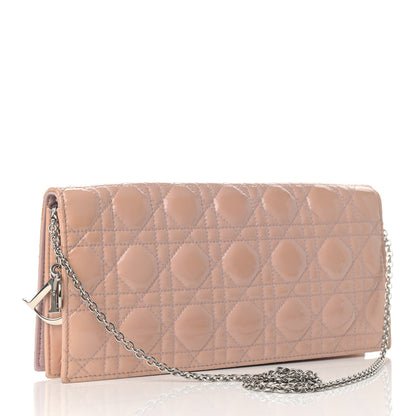 Christian Dior Patent Cannage Lady Dior Convertible Clutch Light Pink 3 of 16