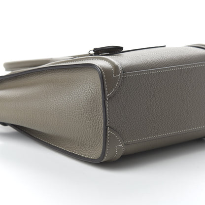 Celine Drummed Calfskin Nano Luggage Souris 6 of 9