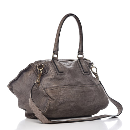Givenchy Nubuck Crocodile Embossed Large Pandora Grey 3 of 10