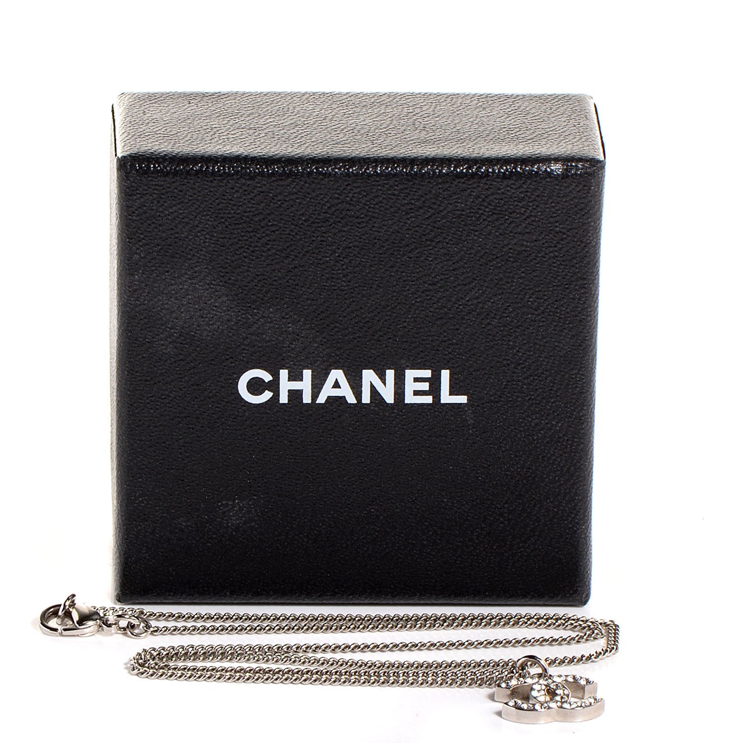 Chanel Crystal CC Timeless Necklace Silver 5 of 5