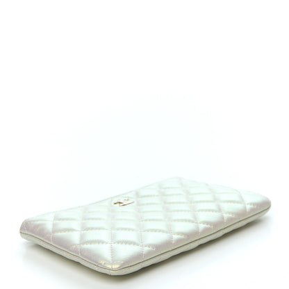 Chanel Iridescent Lambskin Quilted Cosmetic Case Ivory 4 of 8