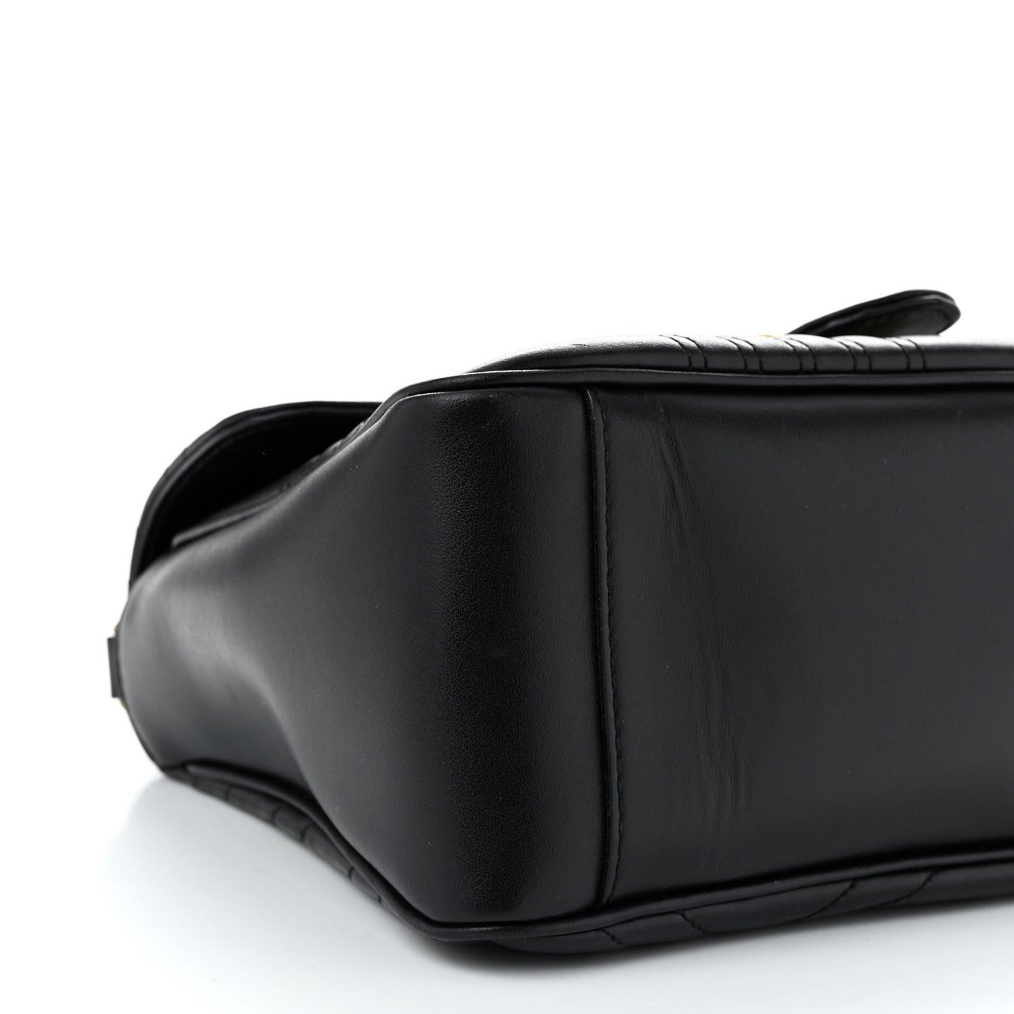 Calfskin Matelasse Small GG Marmont Top Handle Shoulder Bag Black