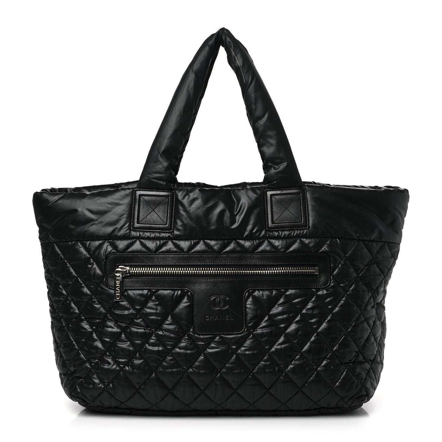 Nylon Quilted Large Coco Cocoon Tote Black