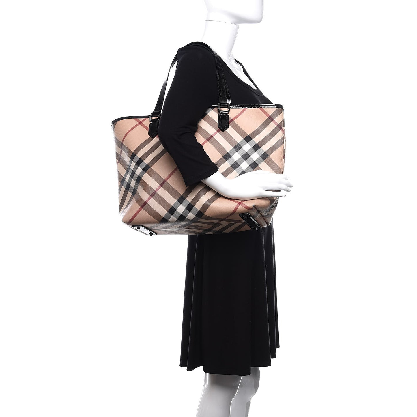 Nova Check Large Nickie Tote Black