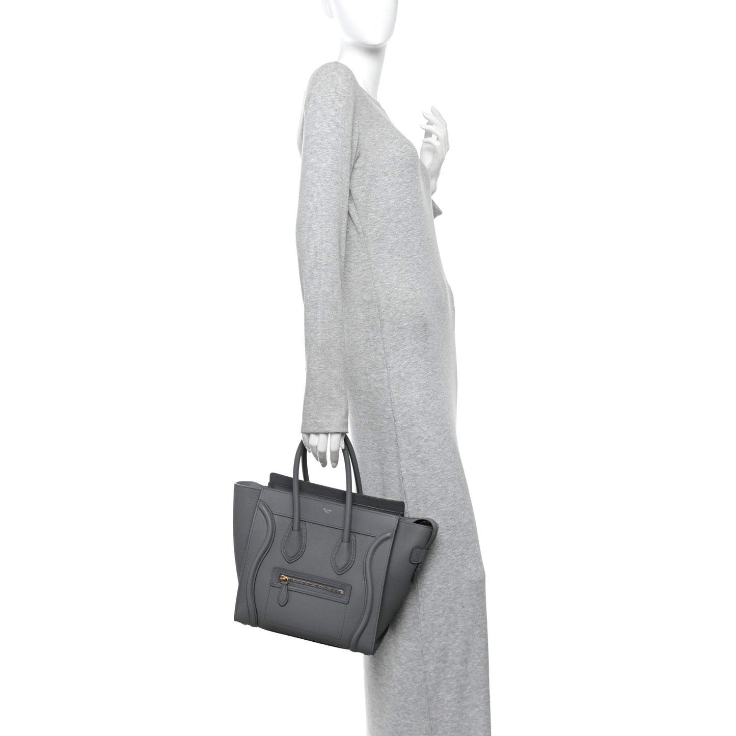 Baby Drummed Calfskin Micro Luggage Kohl