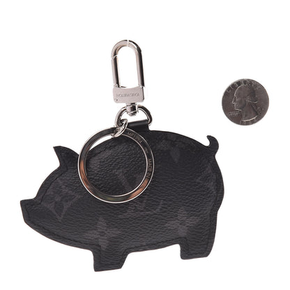 Louis Vuitton Calfskin Monogram Eclipse Pig Bag Charm Key Holder 2 of 4