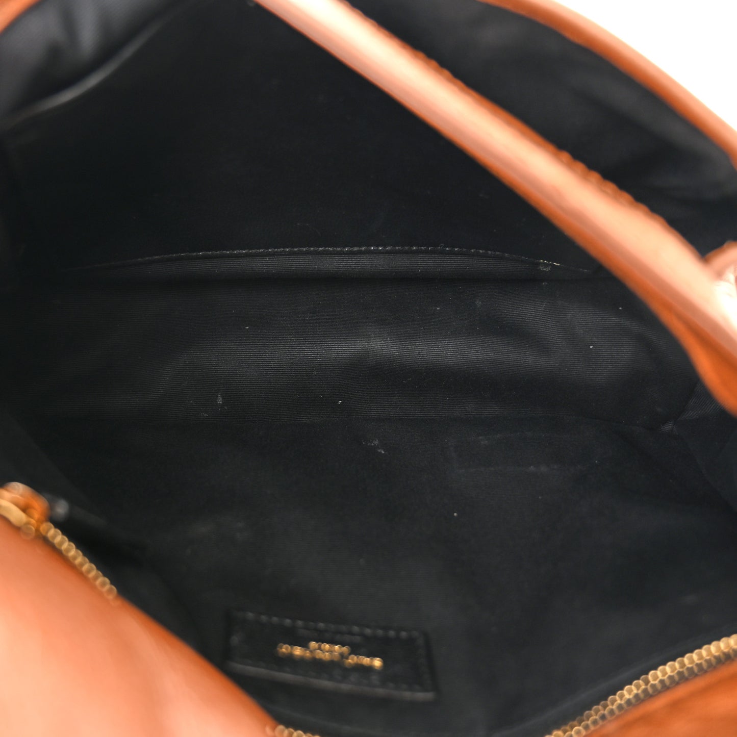 Crinkled Calfskin Matelasse Monogram Medium Niki Chain Satchel Light Caramel