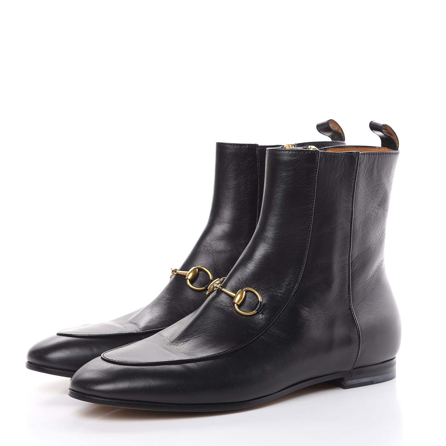Gucci Malaga Kid Womens Jordaan Ankle Boots 37.5 Black 3 of 10