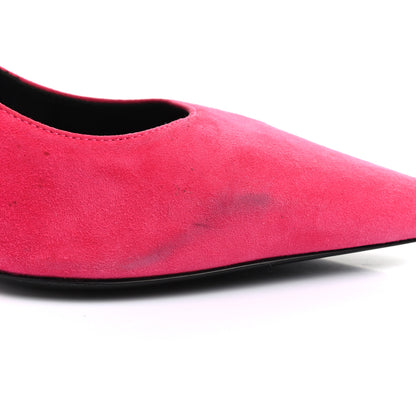 Saint Laurent Suede Calfskin Anja 85 Pumps 38 Hot Pink 9 of 15