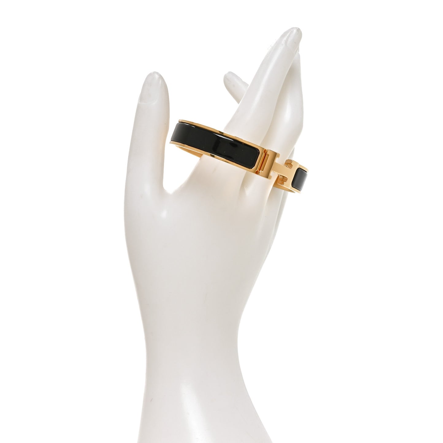 Enamel Narrow Clic Clac H Bracelet PM Black