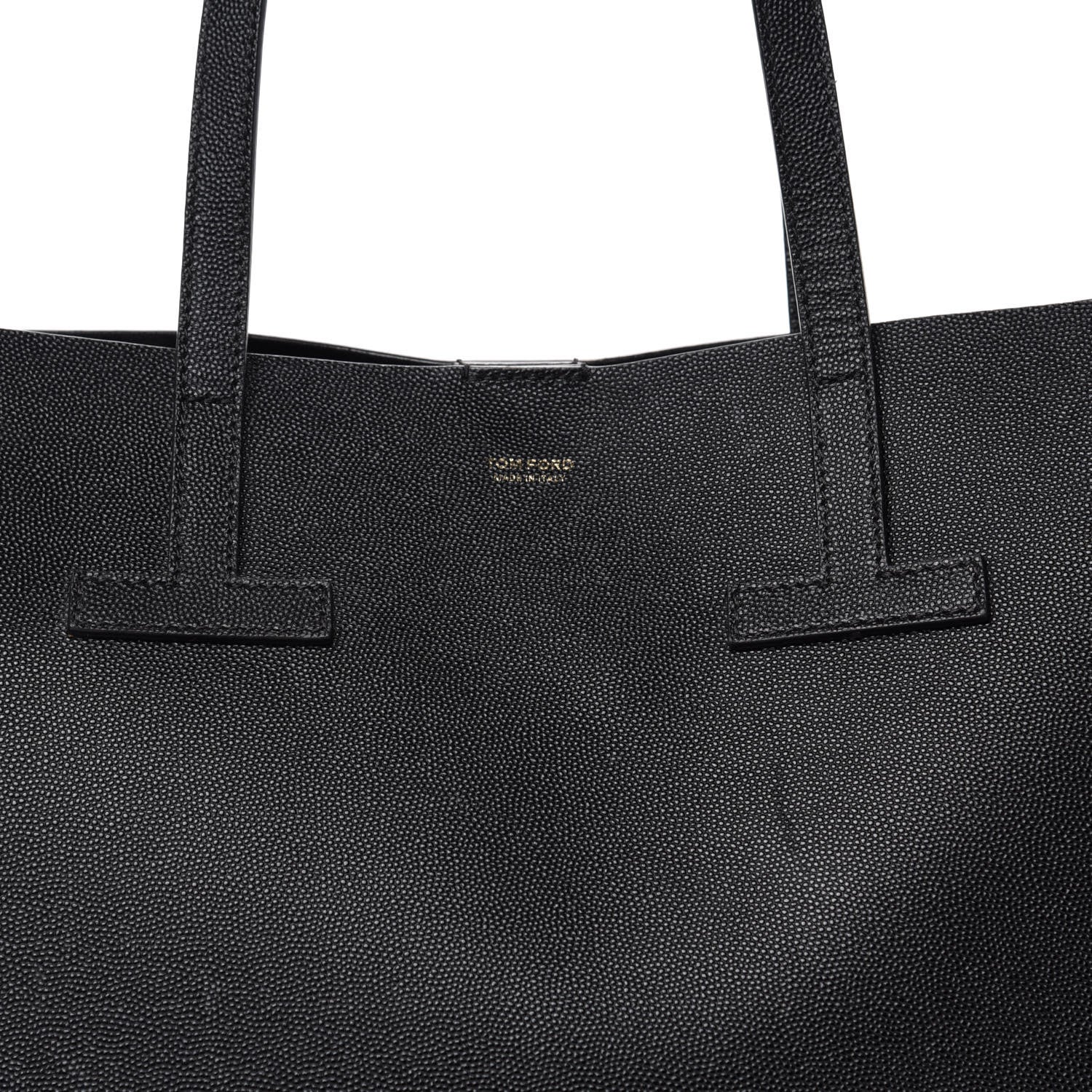 Tom Ford Grained Calfskin Small T Tote Black 10 of 10
