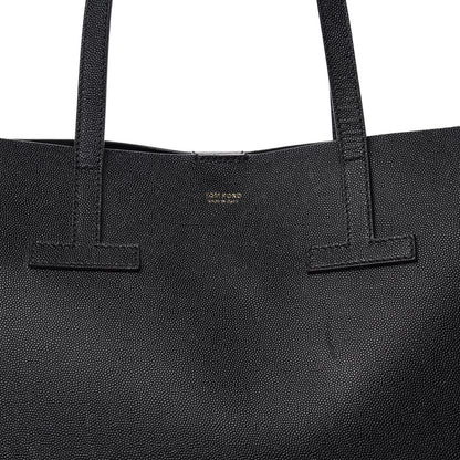 Tom Ford Grained Calfskin Small T Tote Black 10 of 10