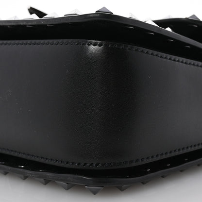 Valentino Garavani Smooth Calfskin Enamel Tonal Rockstud23 Shoulder Bag Black 9 of 9