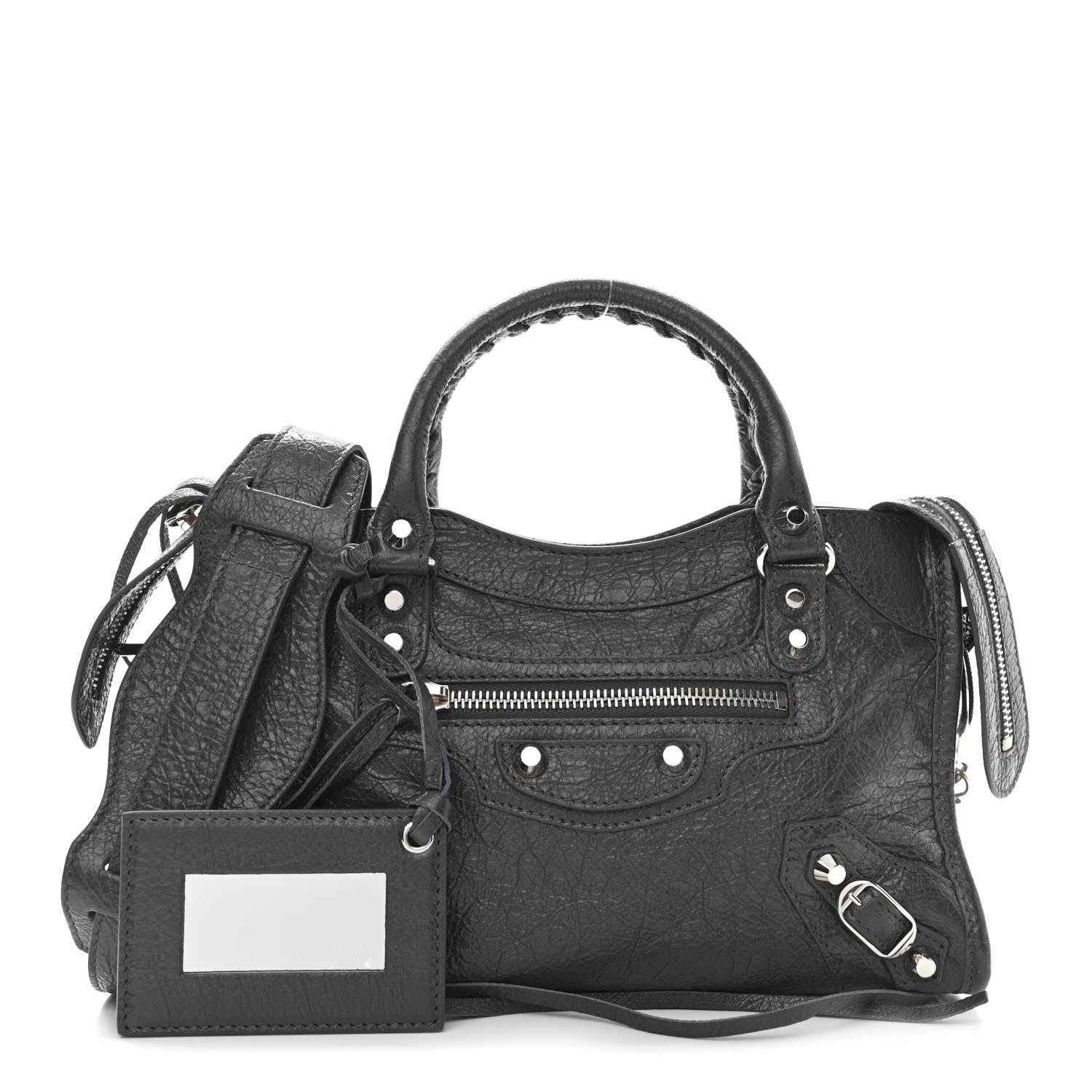Balenciaga Agneau Classic Silver Hardware Mini City Gris Fossile 2 of 10