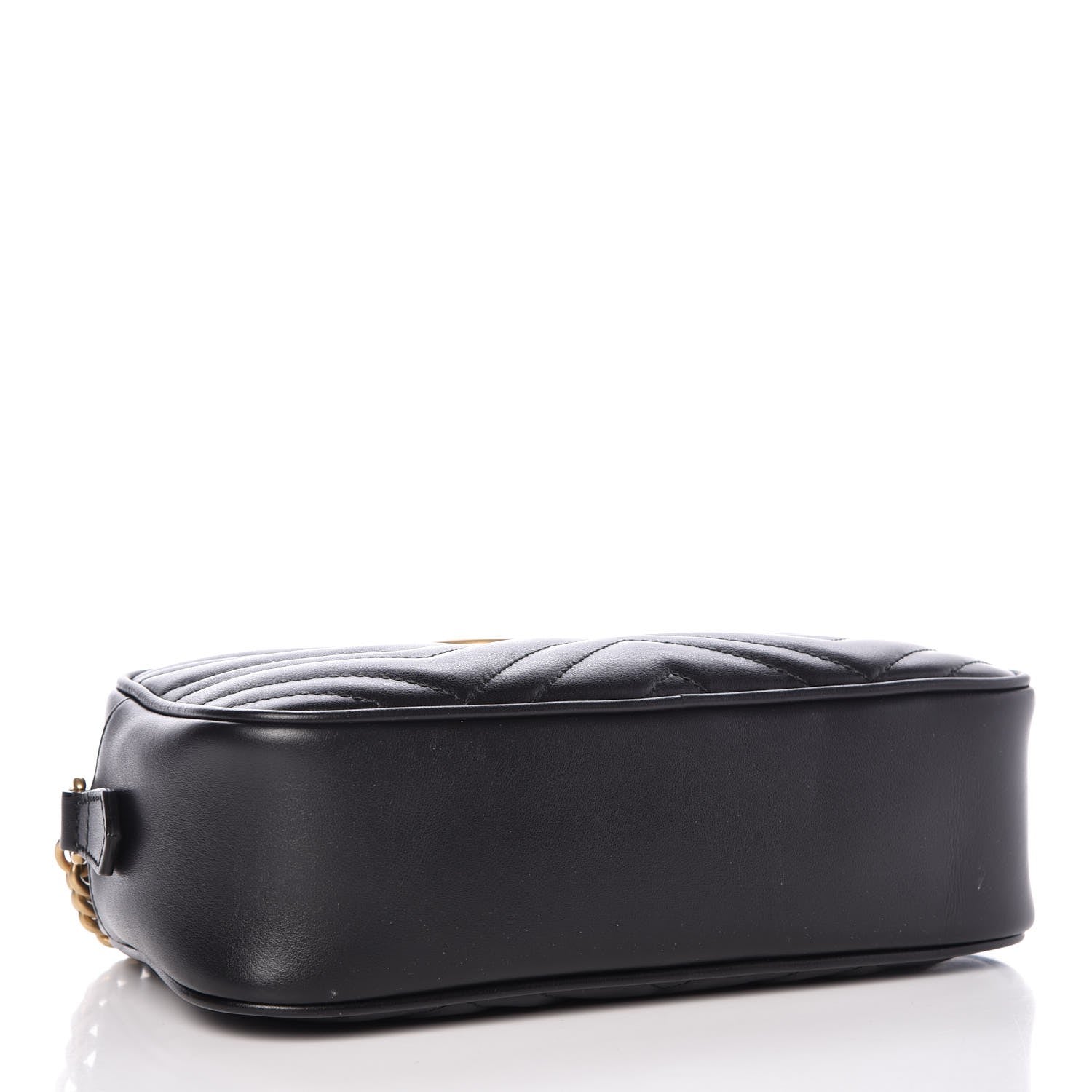 Gucci Calfskin Matelasse Small GG Marmont Chain Shoulder Bag Black 4 of 7
