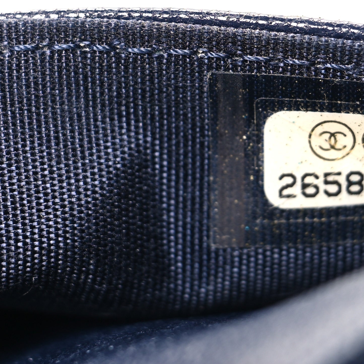 Sheepskin Quilted Mademoiselle Vintage Wallet On Chain WOC Navy