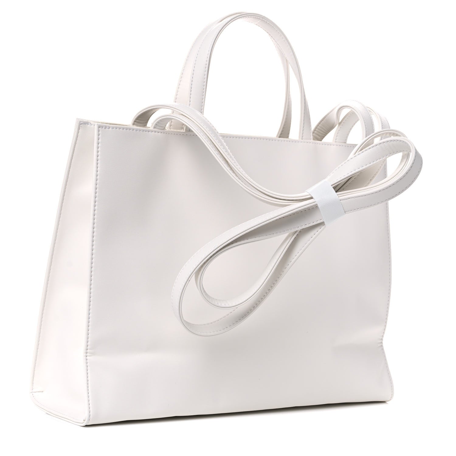 Telfar Vegan Leather Medium Shopping Bag White 3 of 9