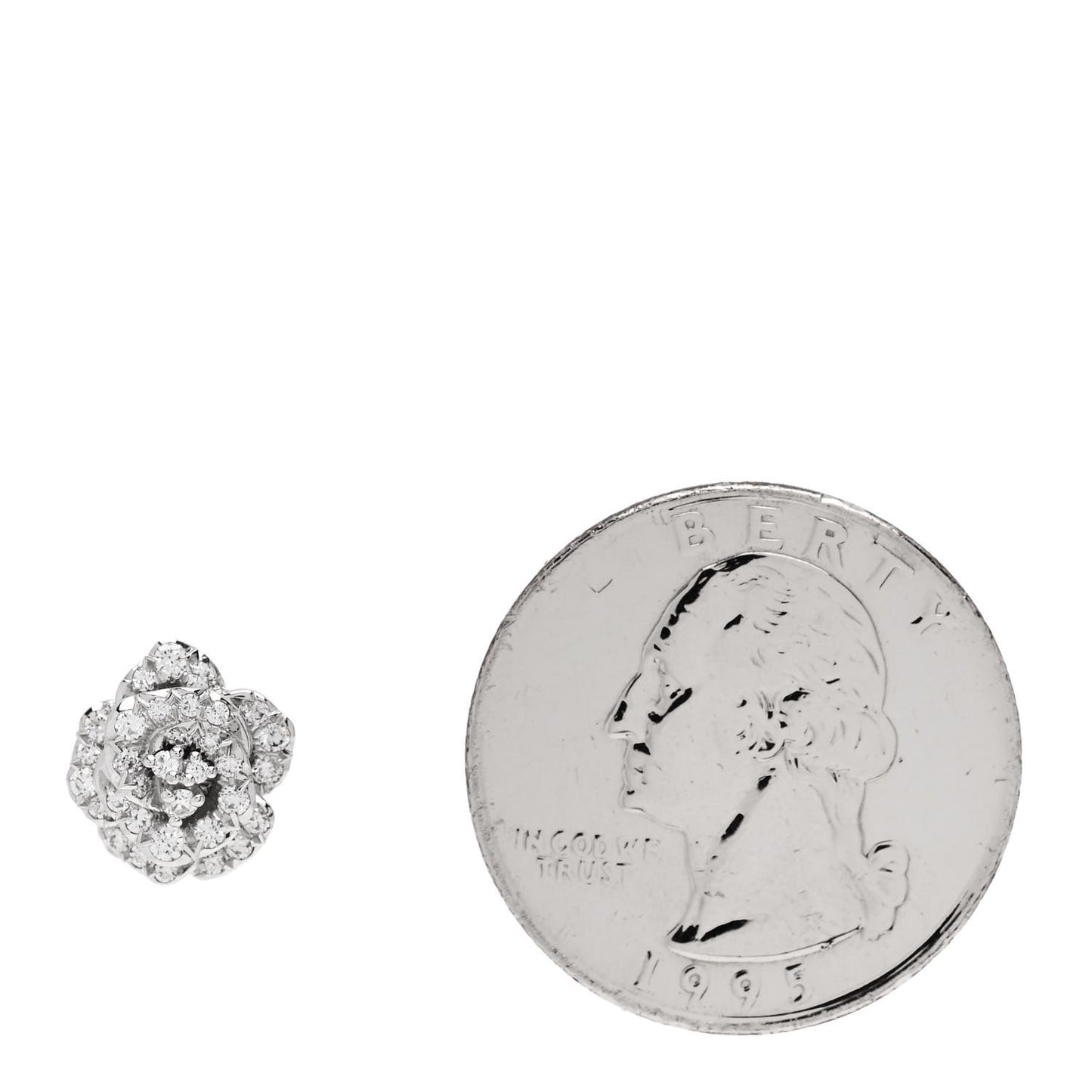 18K White Gold Diamond Rose Bagatelle Single Earring