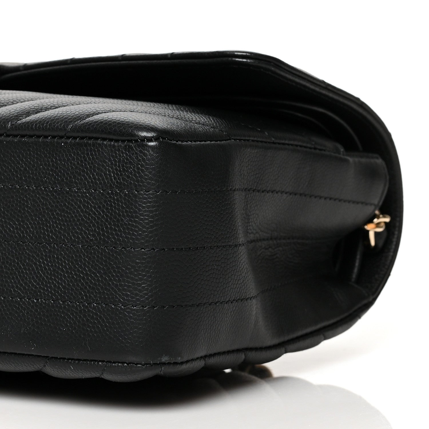 Chanel Caviar Chevron Quilted Medium Double Flap Black 10 of 11