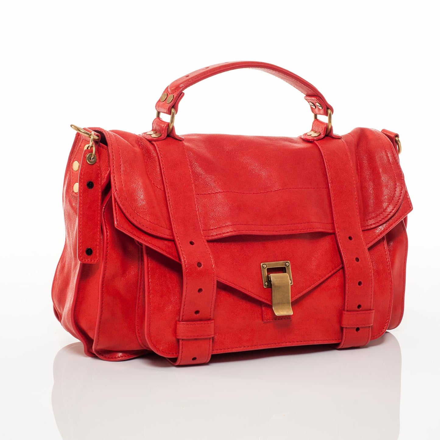 Lambskin PS1 Medium Satchel Red
