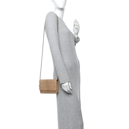 Chanel Snakeskin Wallet On Chain WOC Beige 2 of 15