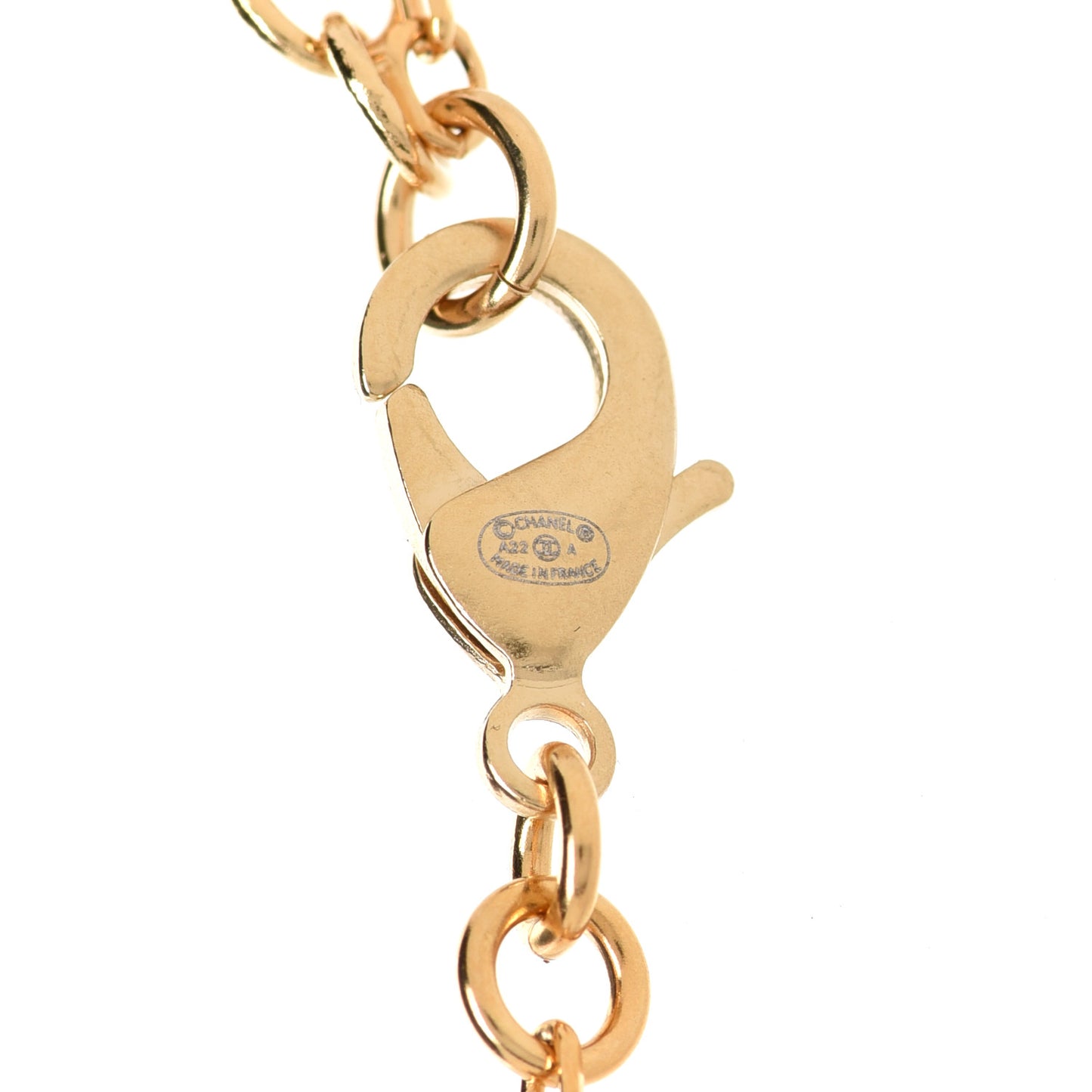 Crystal CC Medallion Pendant Necklace Gold
