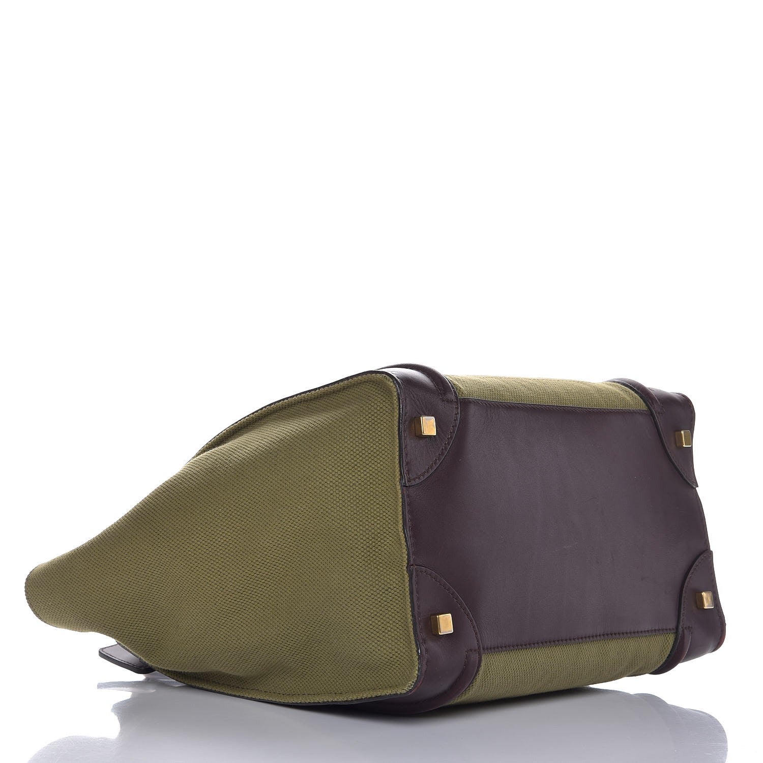 Celine Canvas Smooth Calfskin Mini Luggage Olive 4 of 19