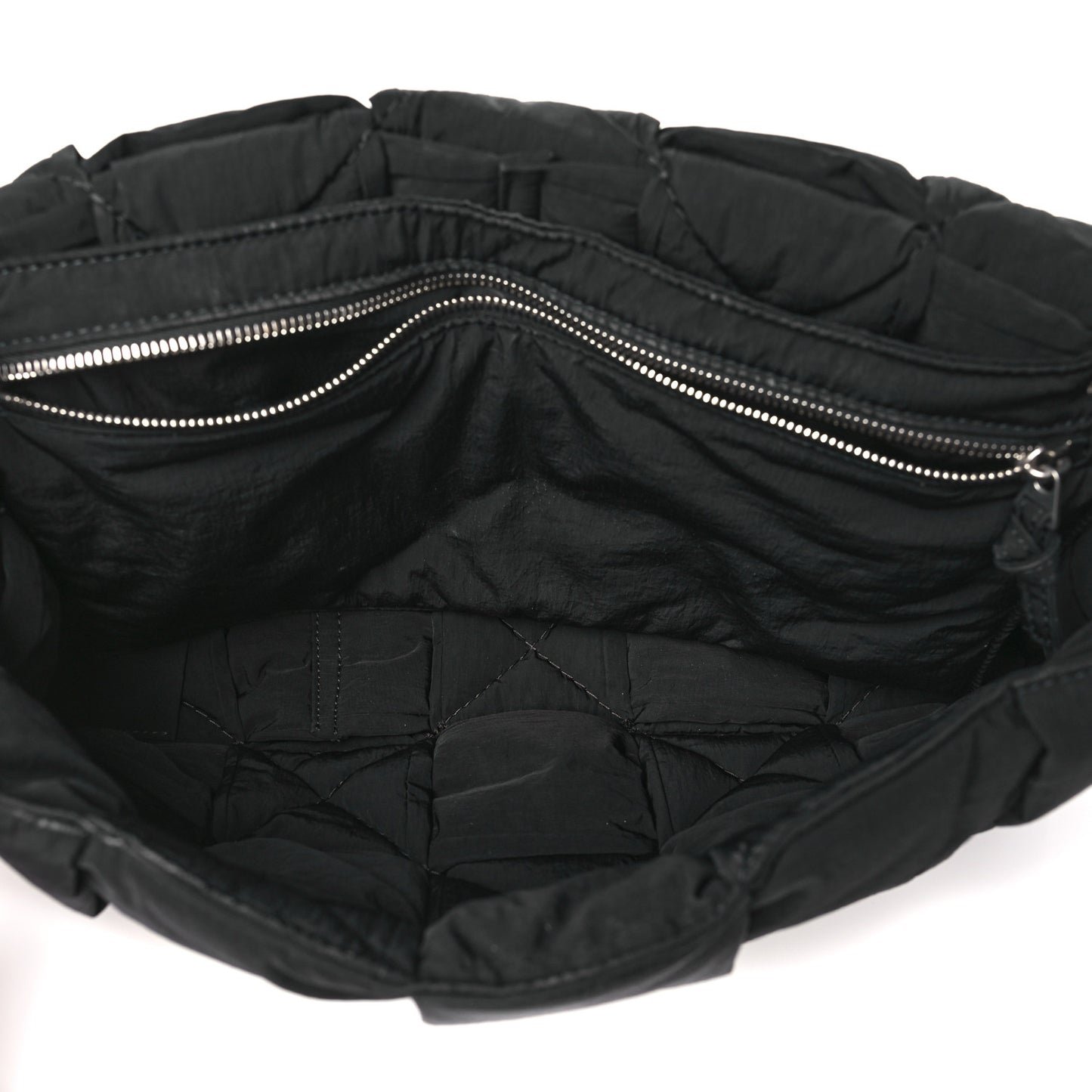 Nylon Intrecciato Padded Tech Maxi Cassette Bag Black
