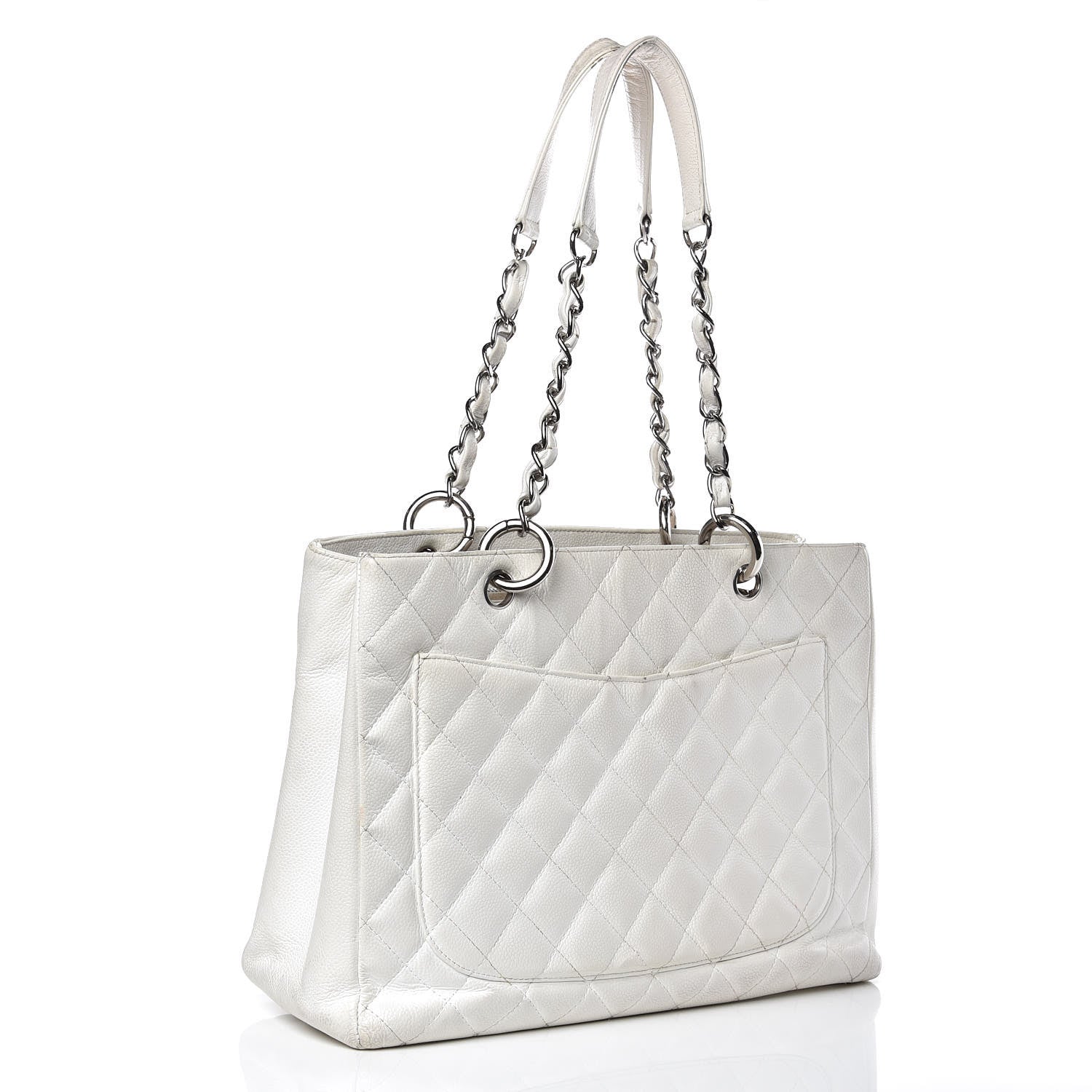 Chanel Caviar Quilted Grand Shopping Tote GST White 3 of 27