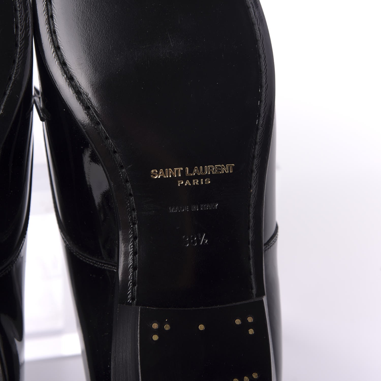 Saint Laurent Patent Calfskin Jonas Derby 38.5 Black 7 of 11