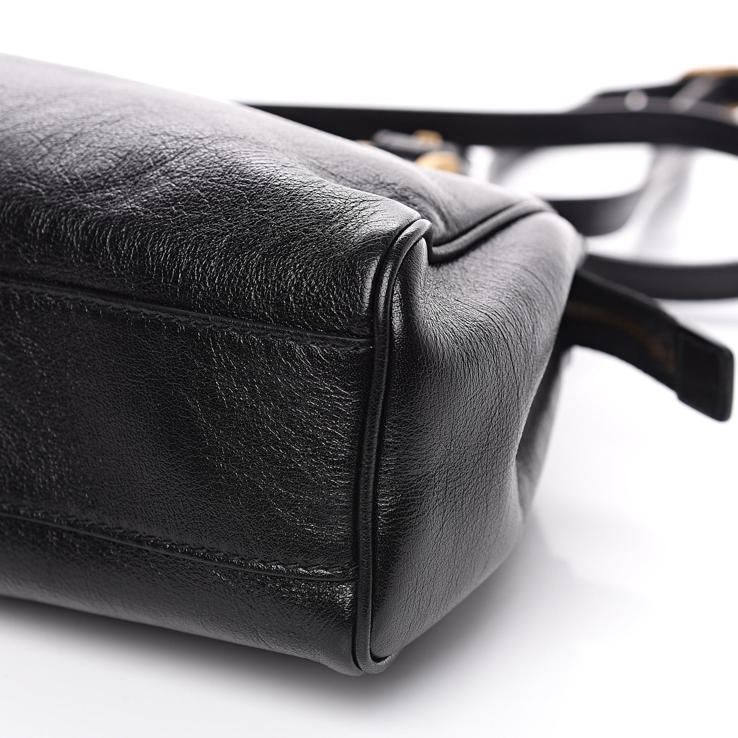 Calfskin Medium Re(Belle) Top Handle Bag Black
