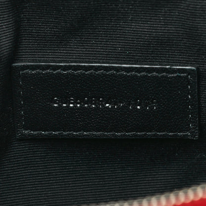 Saint Laurent Grained Lambskin Quilted Mini Becky Double Zip Bag Rouge Eros 7 of 15