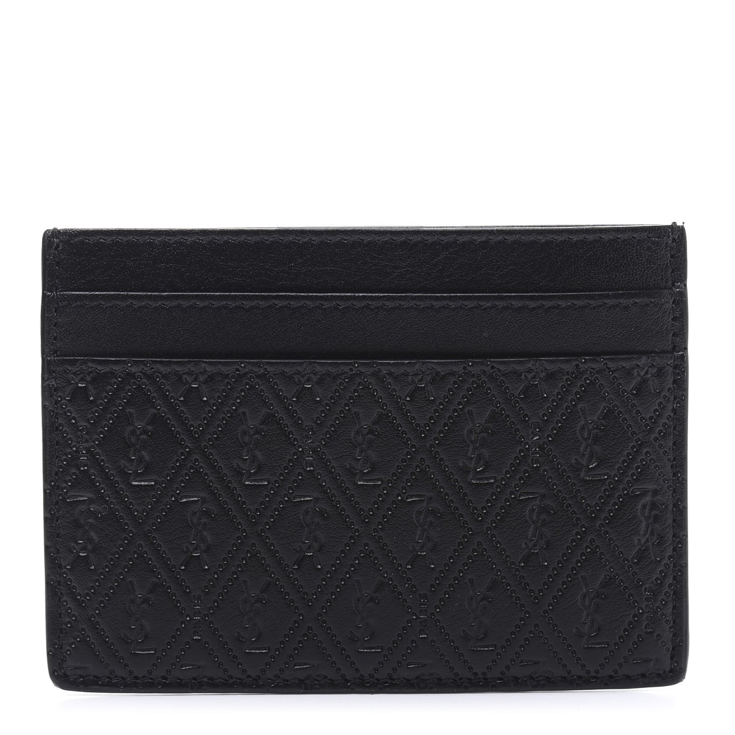 Monogram Embossed Card Case Black