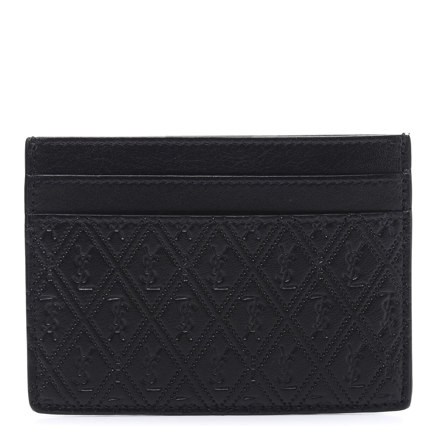 Saint Laurent Monogram Embossed Card Case Black 1 of 9