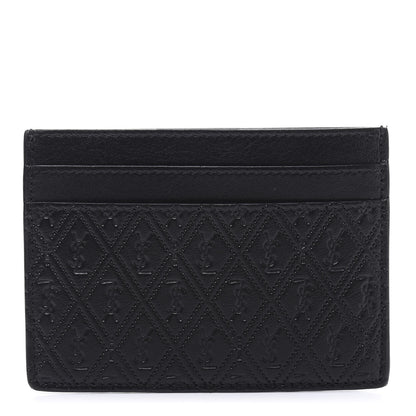 Saint Laurent Monogram Embossed Card Case Black 1 of 9