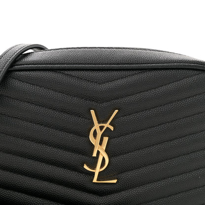 Saint Laurent Grain De Poudre Matelasse Monogram Mini Lou Camera Bag Black 8 of 11