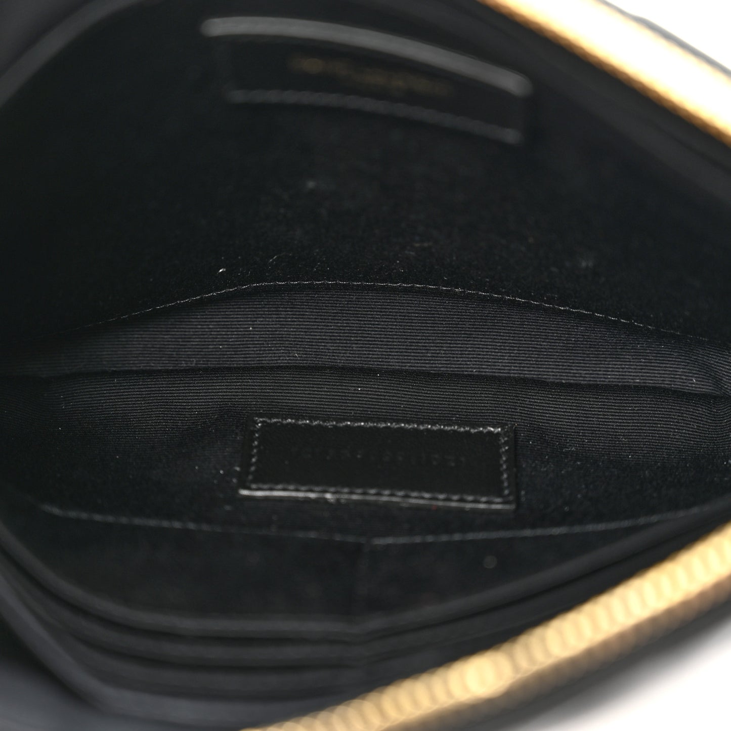 Calfskin Matelasse Chevron Monogram A5 Wristlet Black