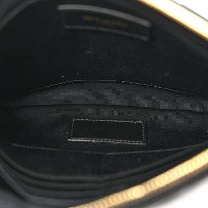 Saint Laurent Calfskin Matelasse Chevron Monogram A5 Wristlet Black 6 of 8