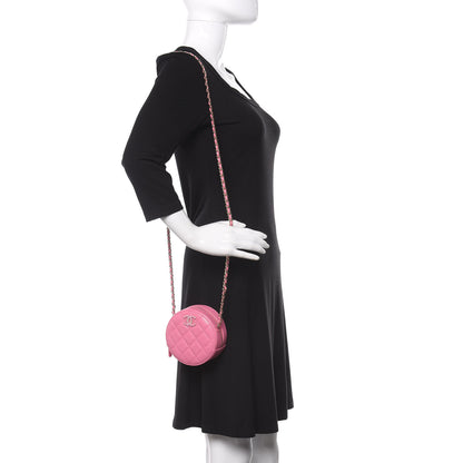 Chanel Caviar Quilted Gripoix CC Round Clutch With Chain Pink 2 of 11