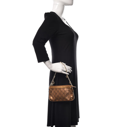Gucci Metallic Guccissima Heart Chain Pochette Bronze 2 of 10