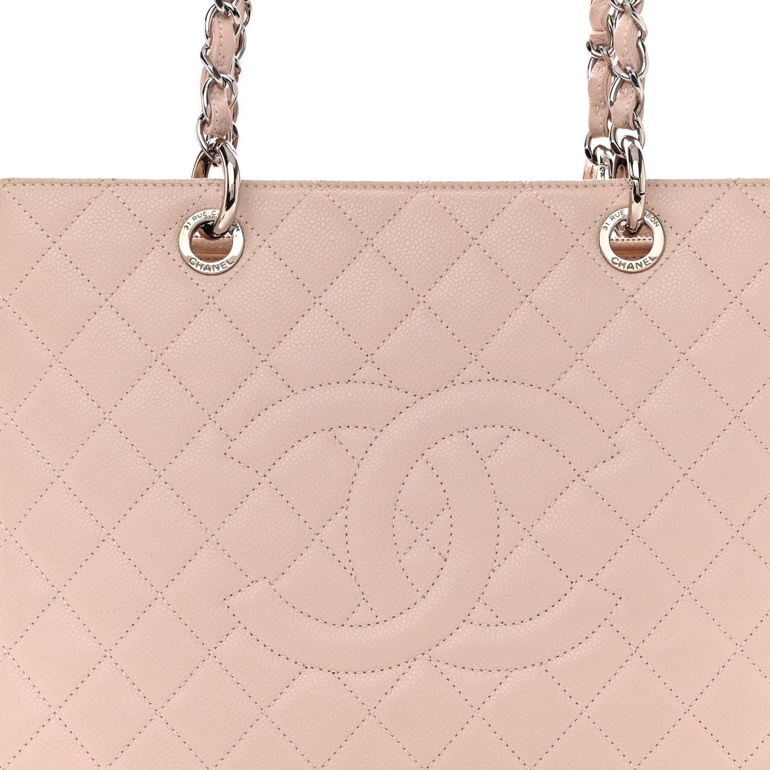Chanel Caviar Quilted Grand Shopping Tote GST Light Pink 9 of 10