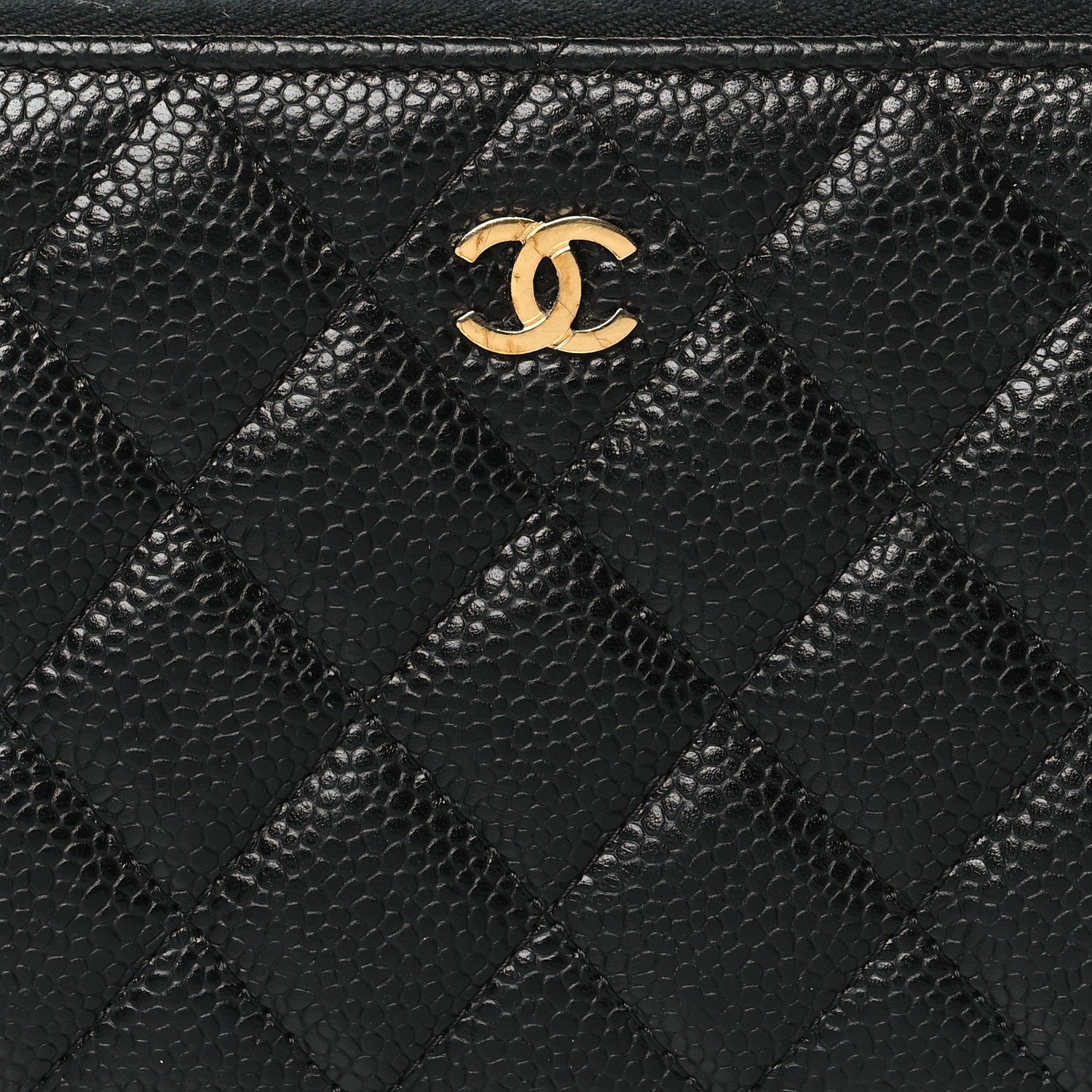 Chanel Caviar Quilted Large Gusset Zip Around Wallet Black 9 of 10