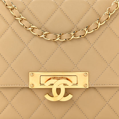 Chanel Lambskin Quilted Large Golden Class Flap Beige 8 of 11