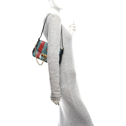 Mulberry Snakeskin Stripe Keeley Satchel Blue Multicolor 2 of 9