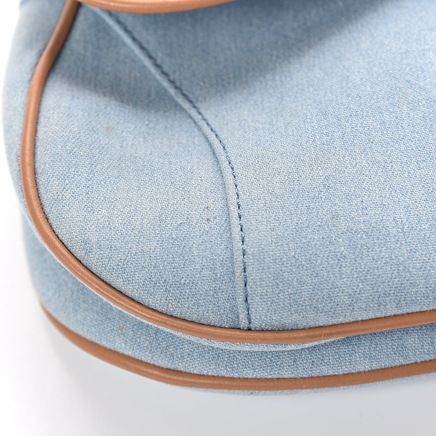Denim Calfskin Double Saddle Bag Light Blue