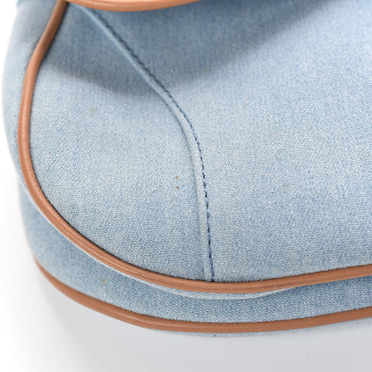 Christian Dior Denim Calfskin Double Saddle Bag Light Blue 11 of 11
